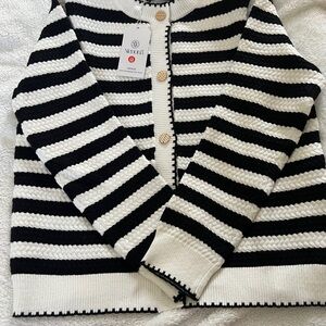 Nenona Striped Black and White Cardigan